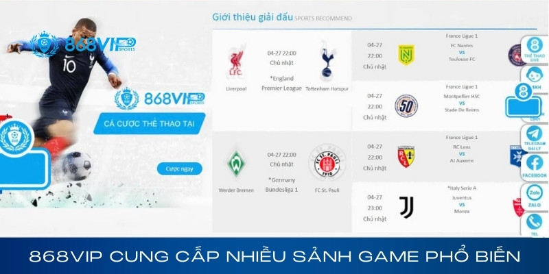 868vip Cung Cấp Nhiều Sảnh Game Phổ Biến