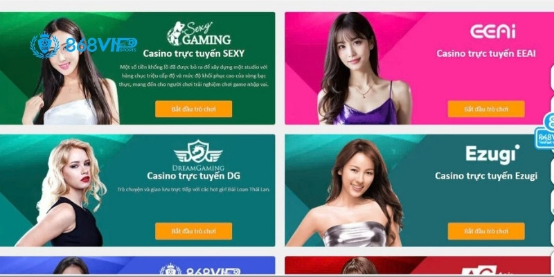 Những trò chơi cá cược casino hấp dẫn tại 868vip