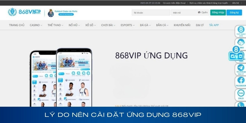 Lý do bạn nên cài đặt ứng dụng 868Vip
