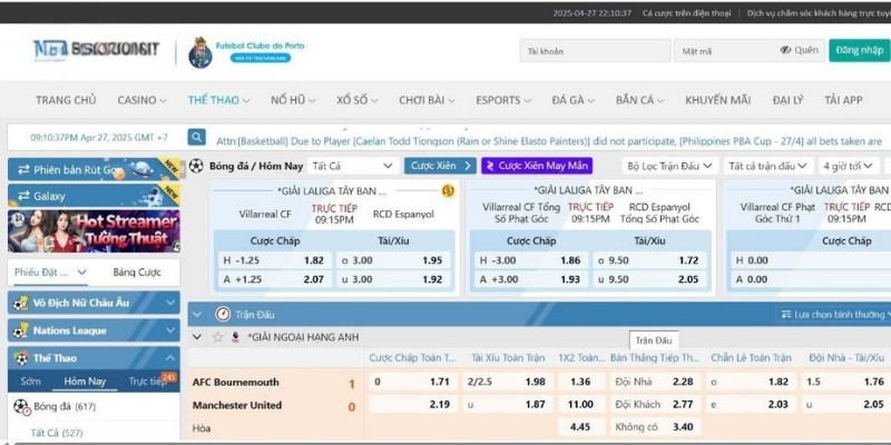 Tổng hợp các sảnh thể thao cực hot tại nhà cái 868vip